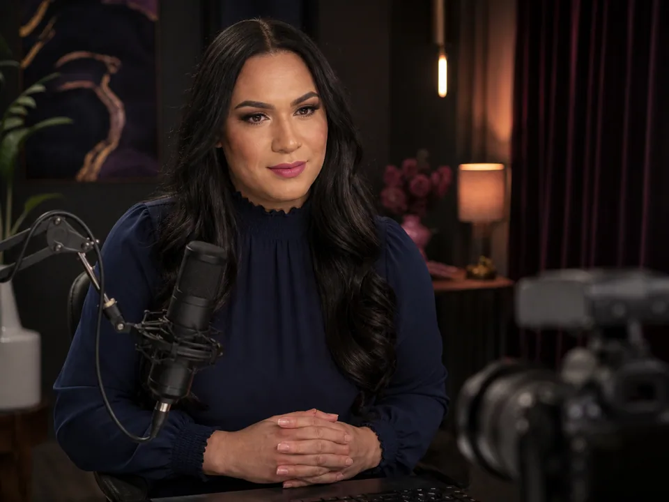 Adult creator in a professional home video studio